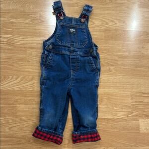 OshKosh denim and plaid overalls!